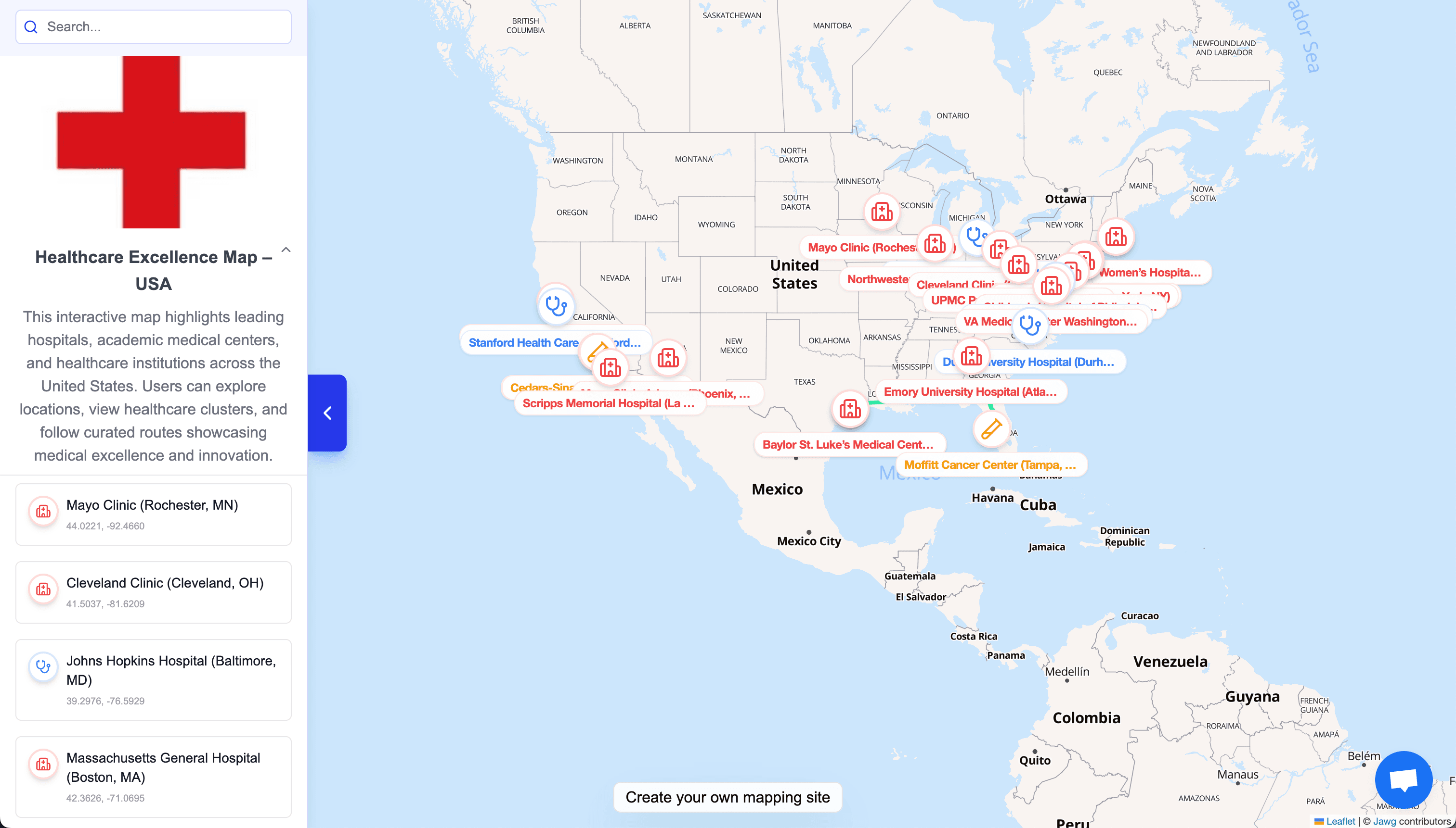 Healthcare Excellence Map