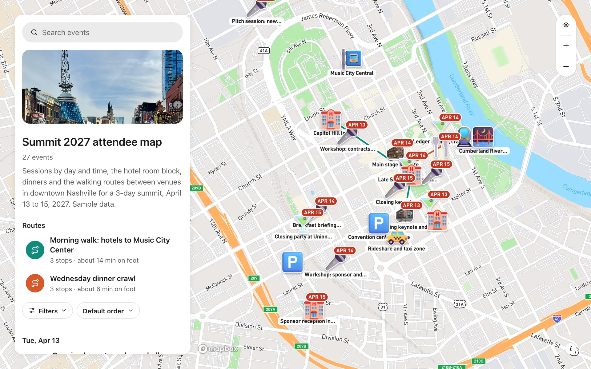 Conference attendee map: Summit 2027 attendee map, a shared map made with Create Mappins