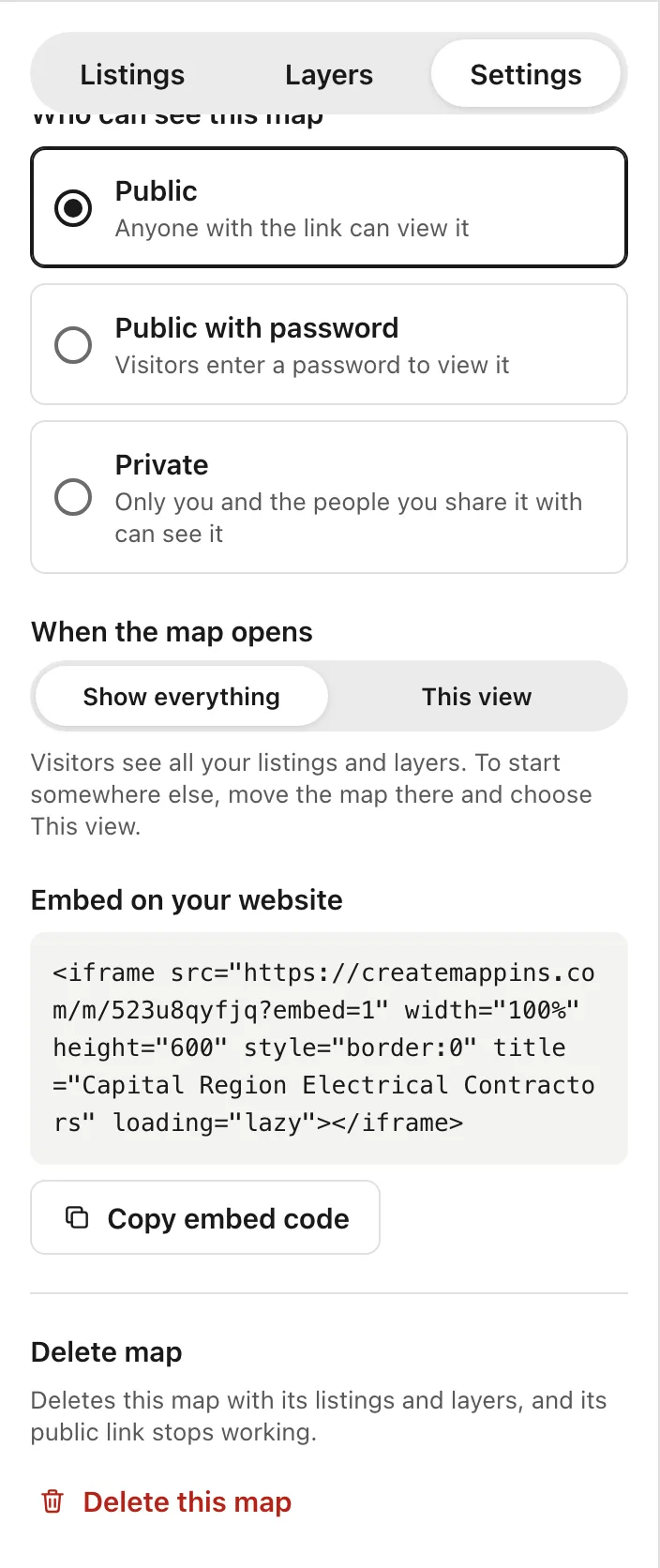 The embed code, ready to copy