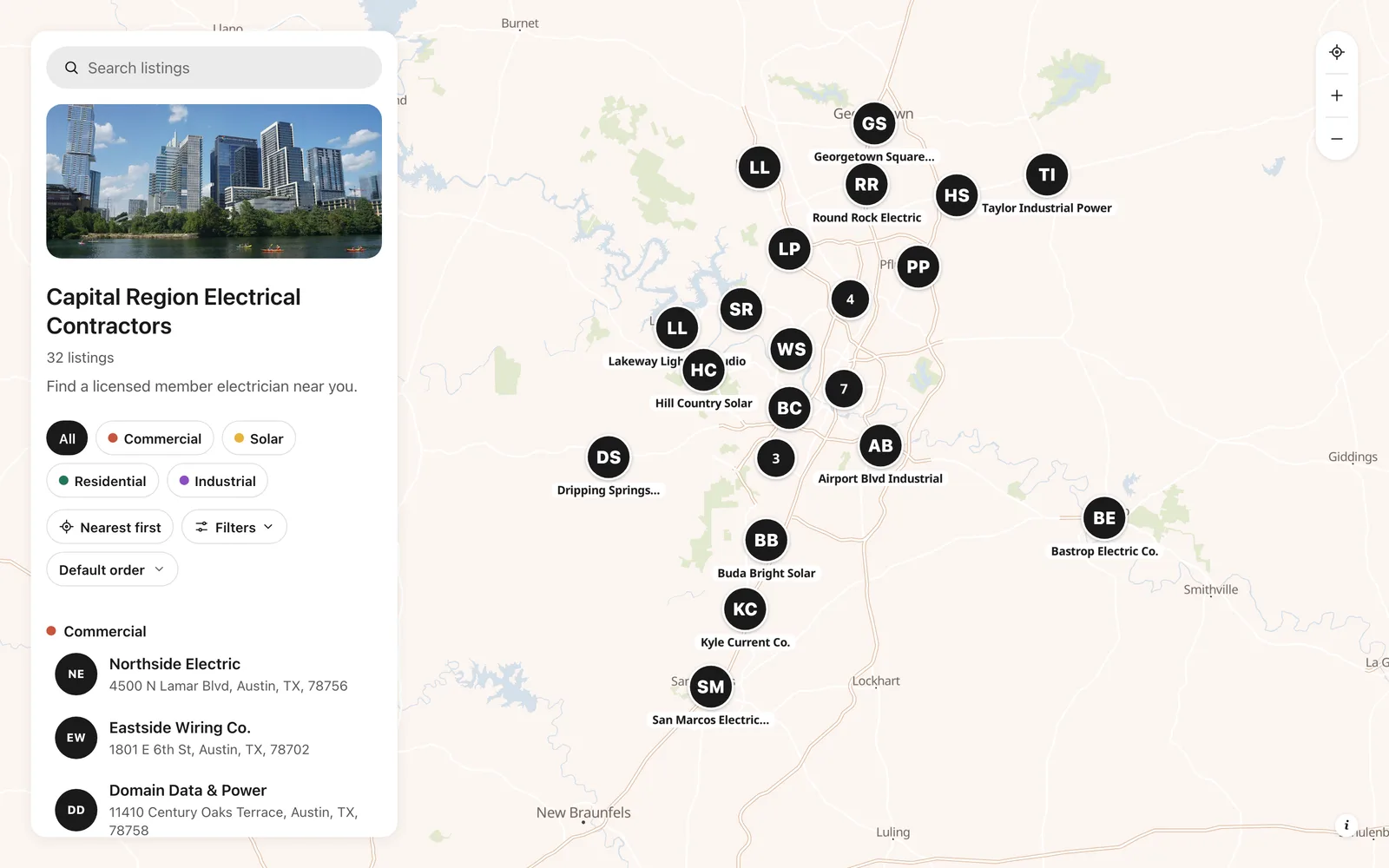 The published directory, as visitors see it
